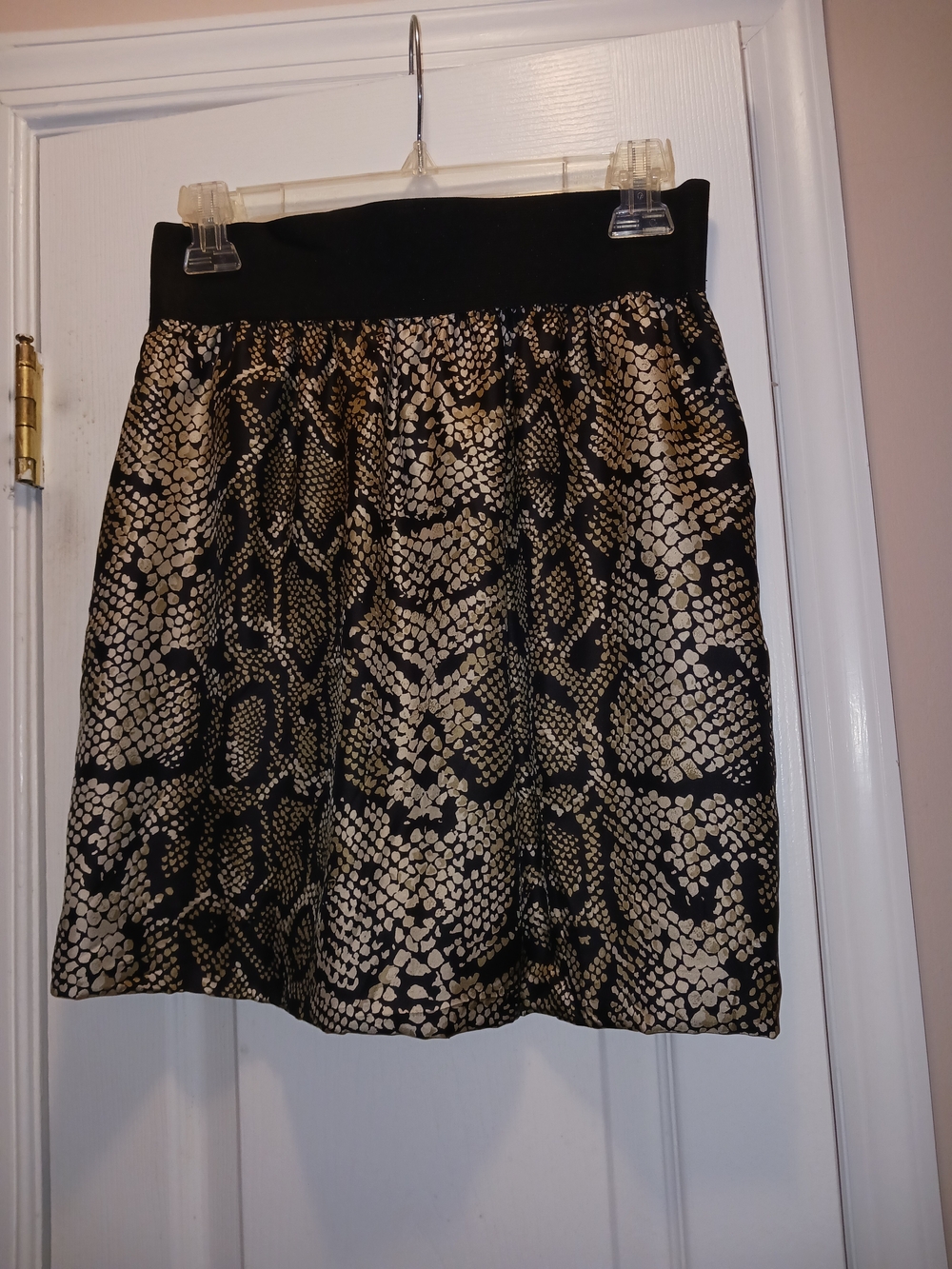 Black Leopard Print Skirt